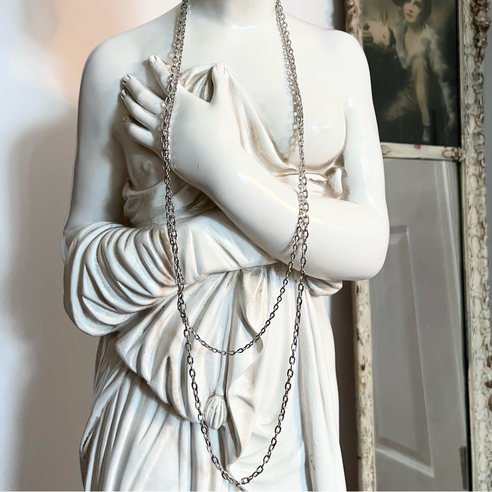 Vintage Sarah Coventry Double Strand Silver Tone Necklace